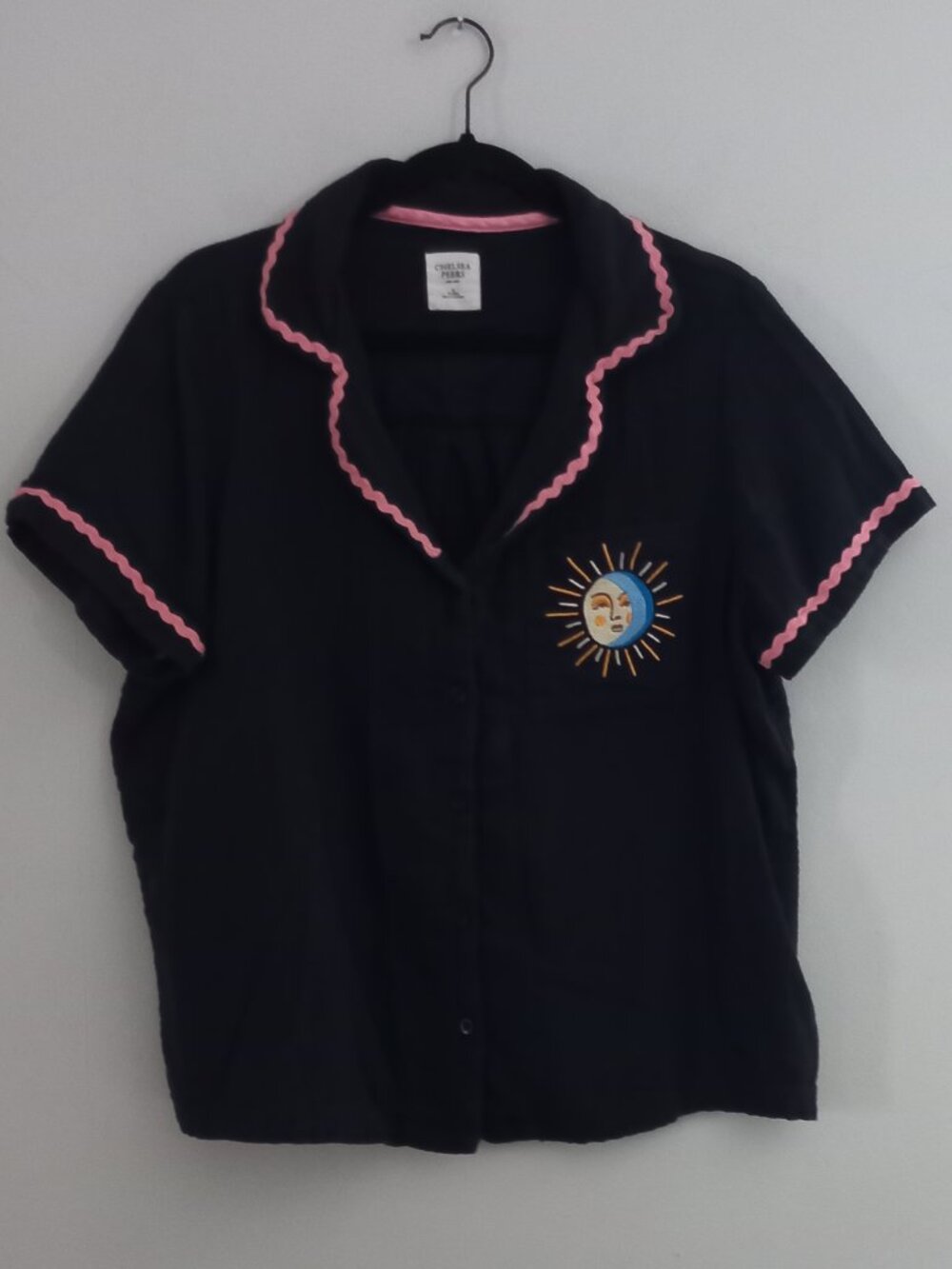 CHELSEA PEERS embroidered pajama top